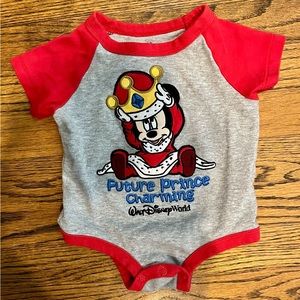 Disney Mickey Mouse Future Prince Charming short sleeve onesie 12 months.